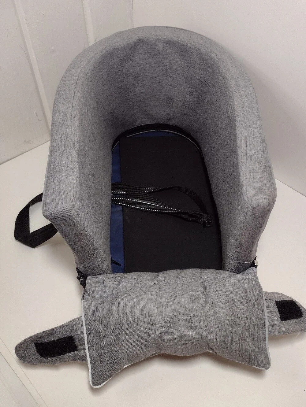 Pet Carrier Gray Travel Carry Bag with Black Straps